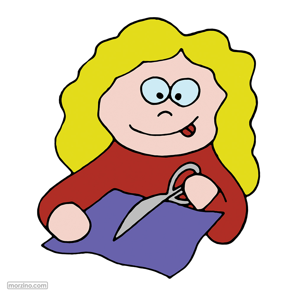 Bildwörterbuch: Ich schneide