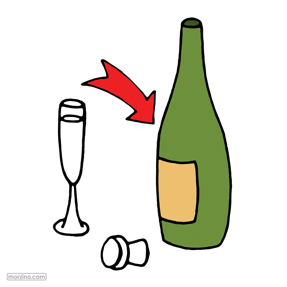 Bildwörterbuch: Flasche Champagner