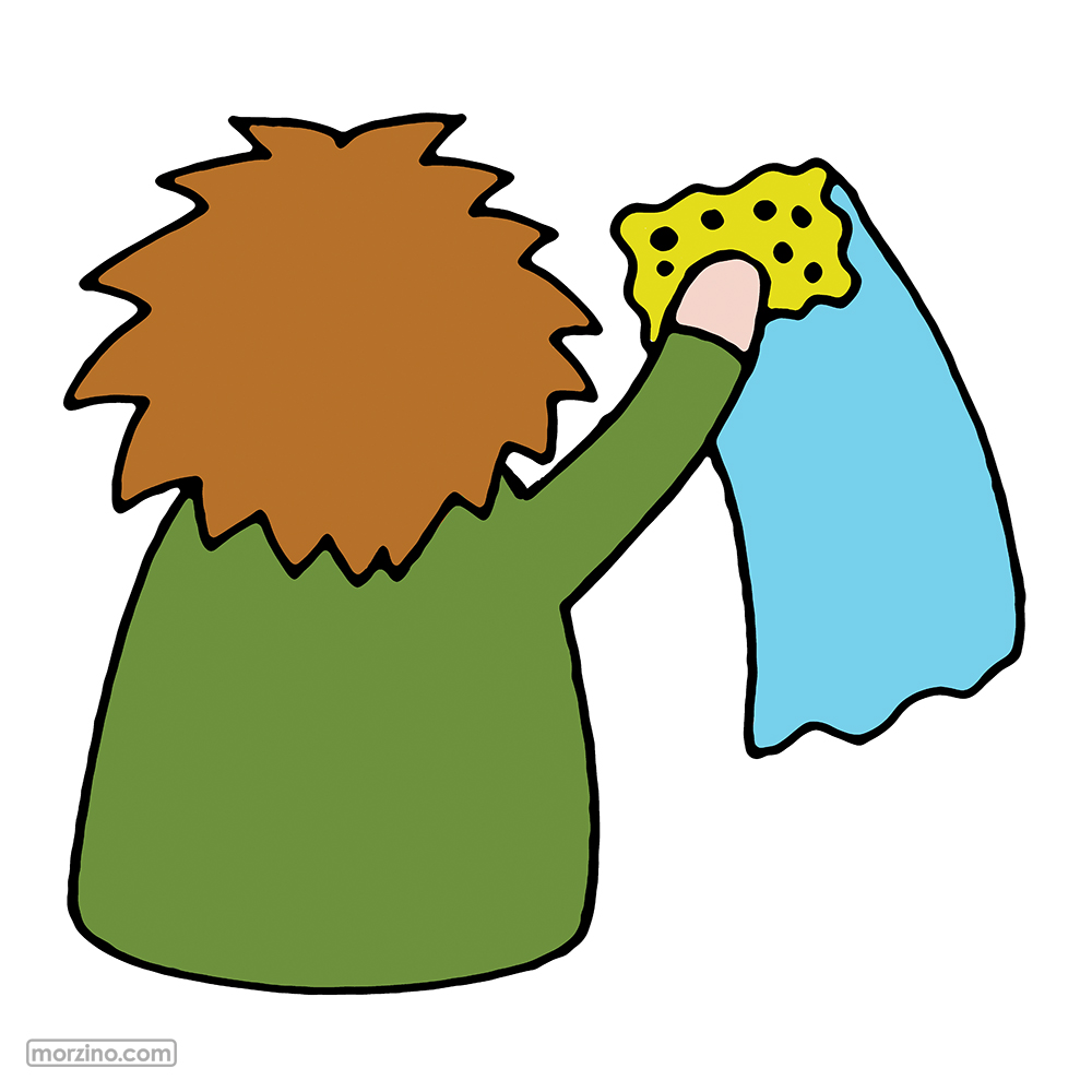 Bildwörterbuch: Ich wische aus