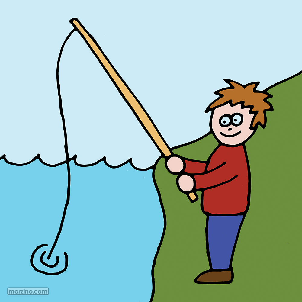 Bildwörterbuch: Ich fische