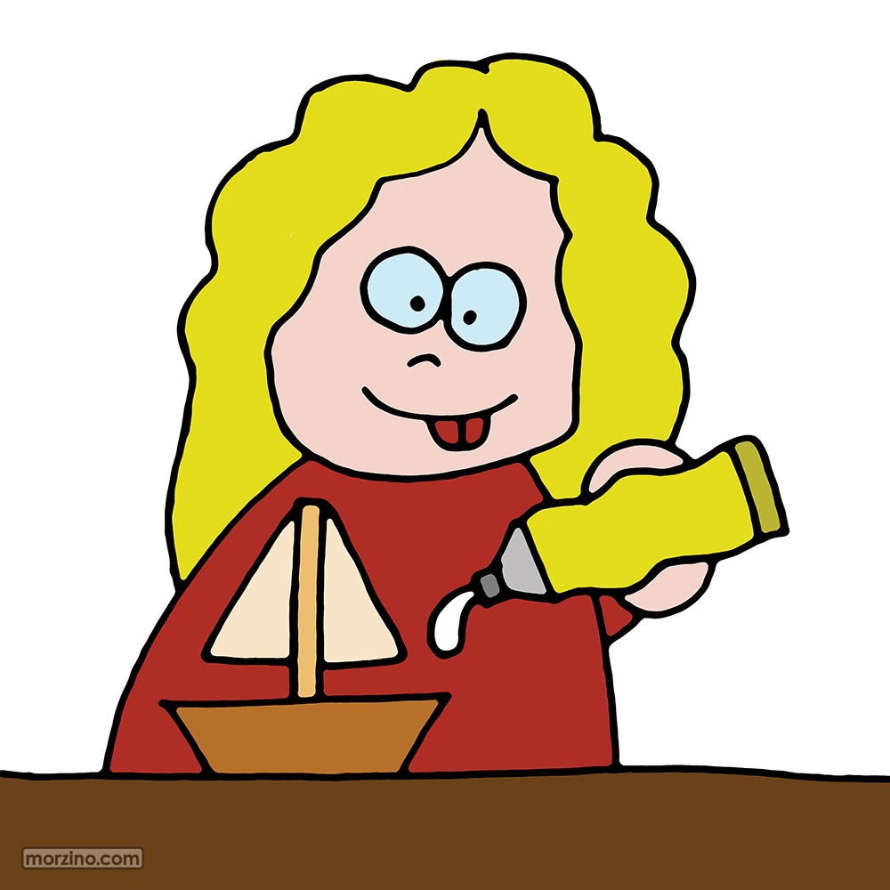 Bildwörterbuch: Ich klebe