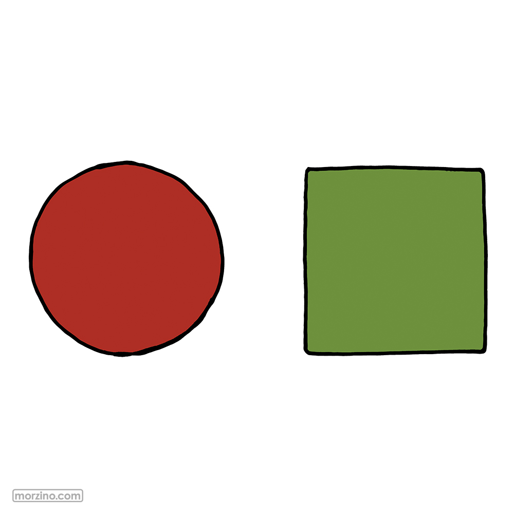 Bildwörterbuch: Rund und eckig