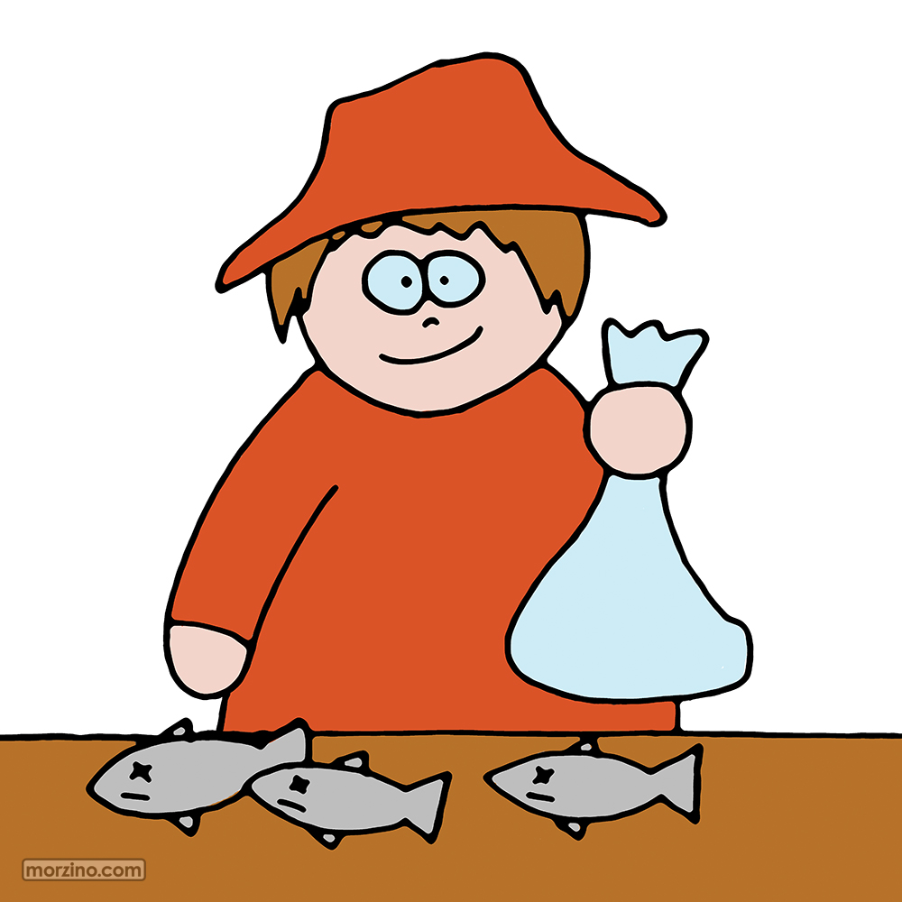 Bildwörterbuch: Fischverkäufer