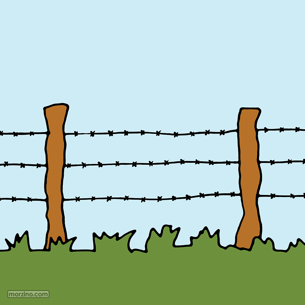 Bildwörterbuch: Stacheldrahtzaun