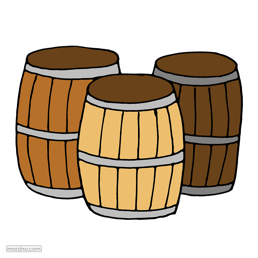 Bildwörterbuch: Holzfässer