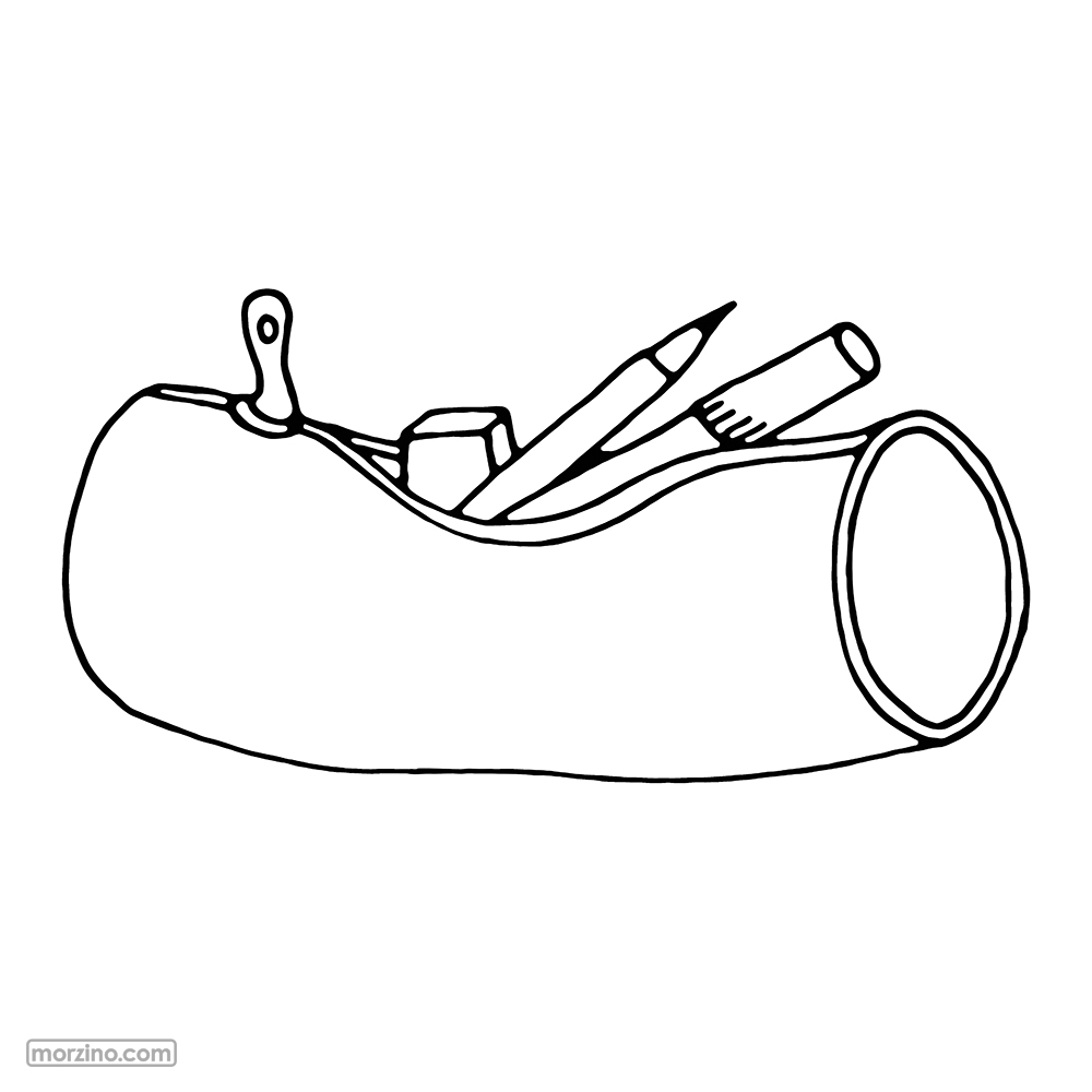 Ausmalbild: Federmäppchen