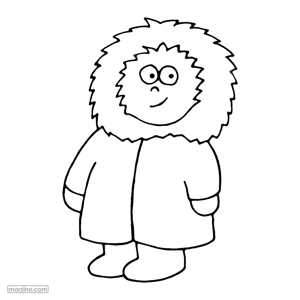 Ausmalbild: Eskimo