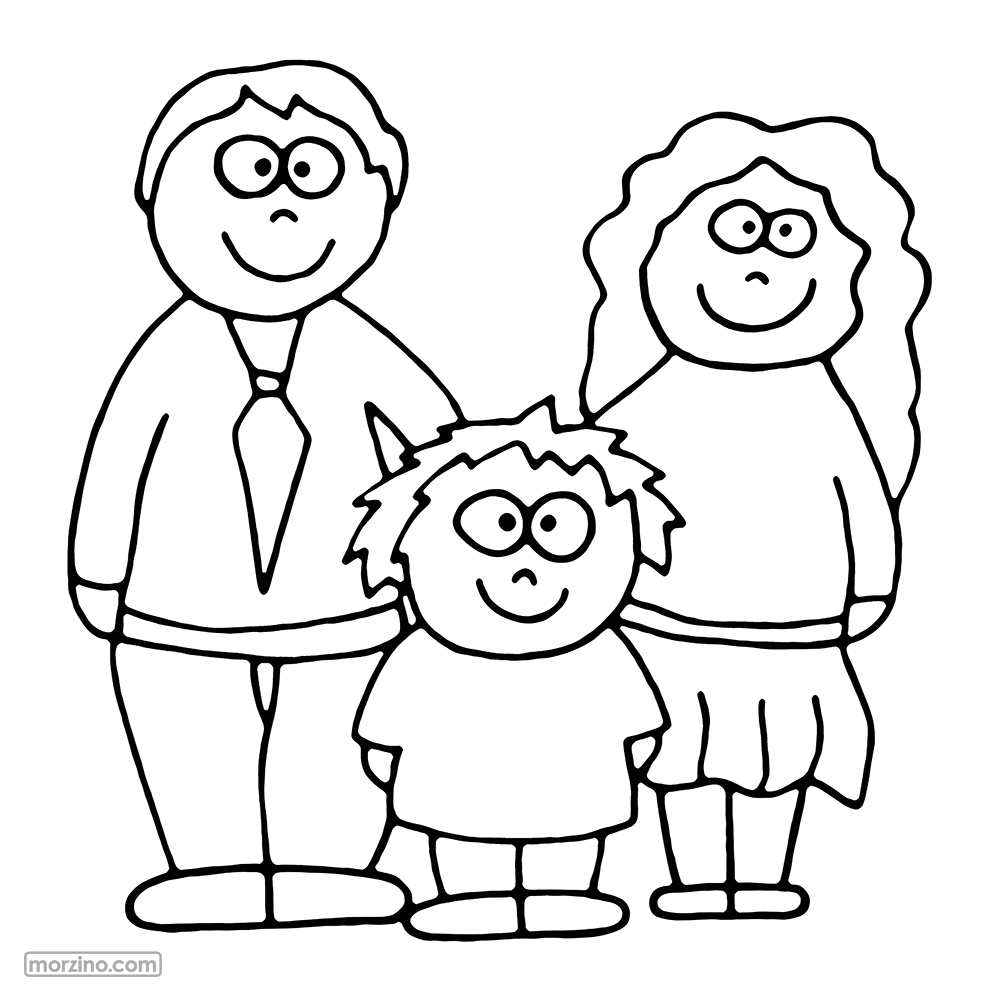 Ausmalbild: Familie