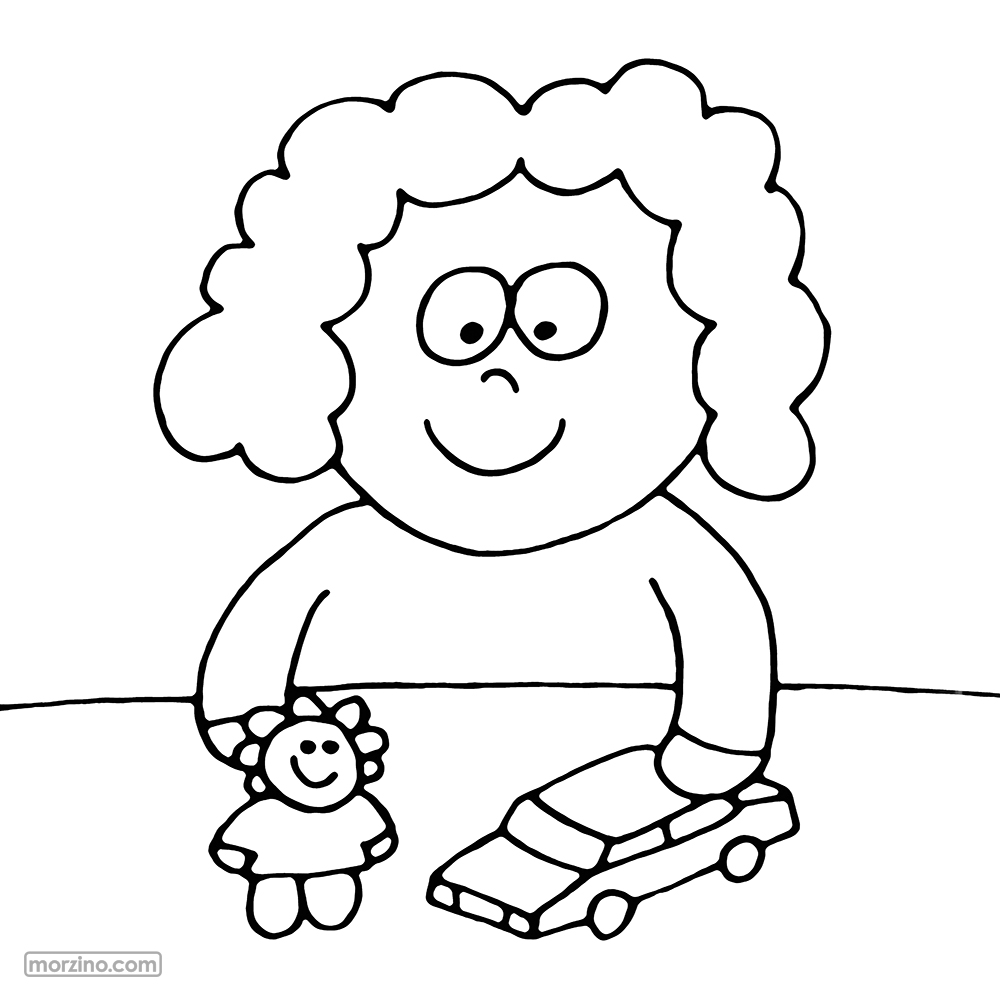 Ausmalbild: Ich spiele