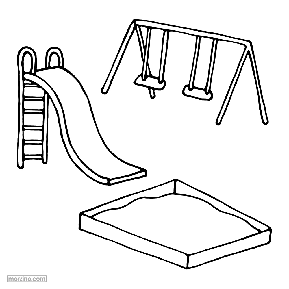 Ausmalbild: Rutschbahn