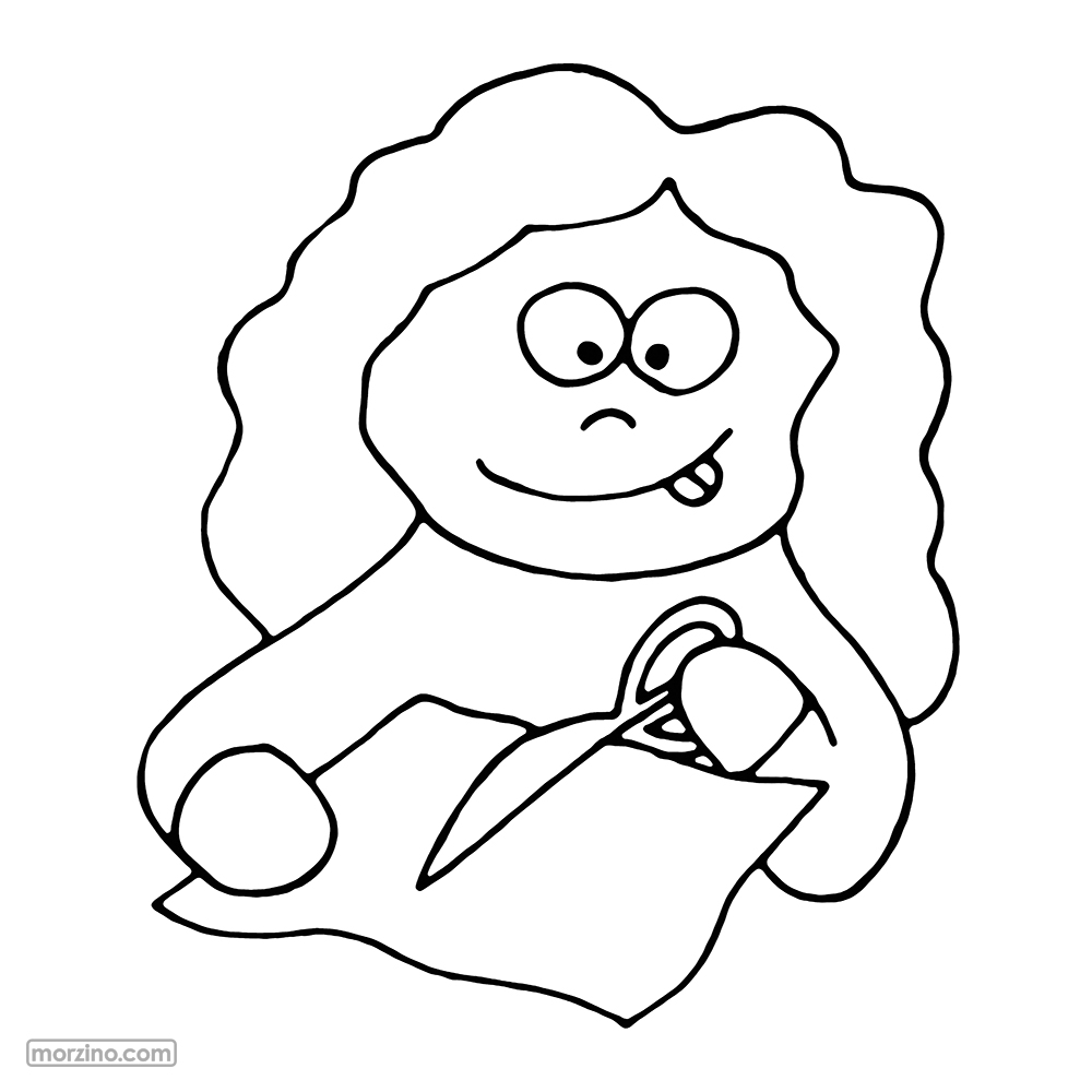 Ausmalbild: Ich schneide