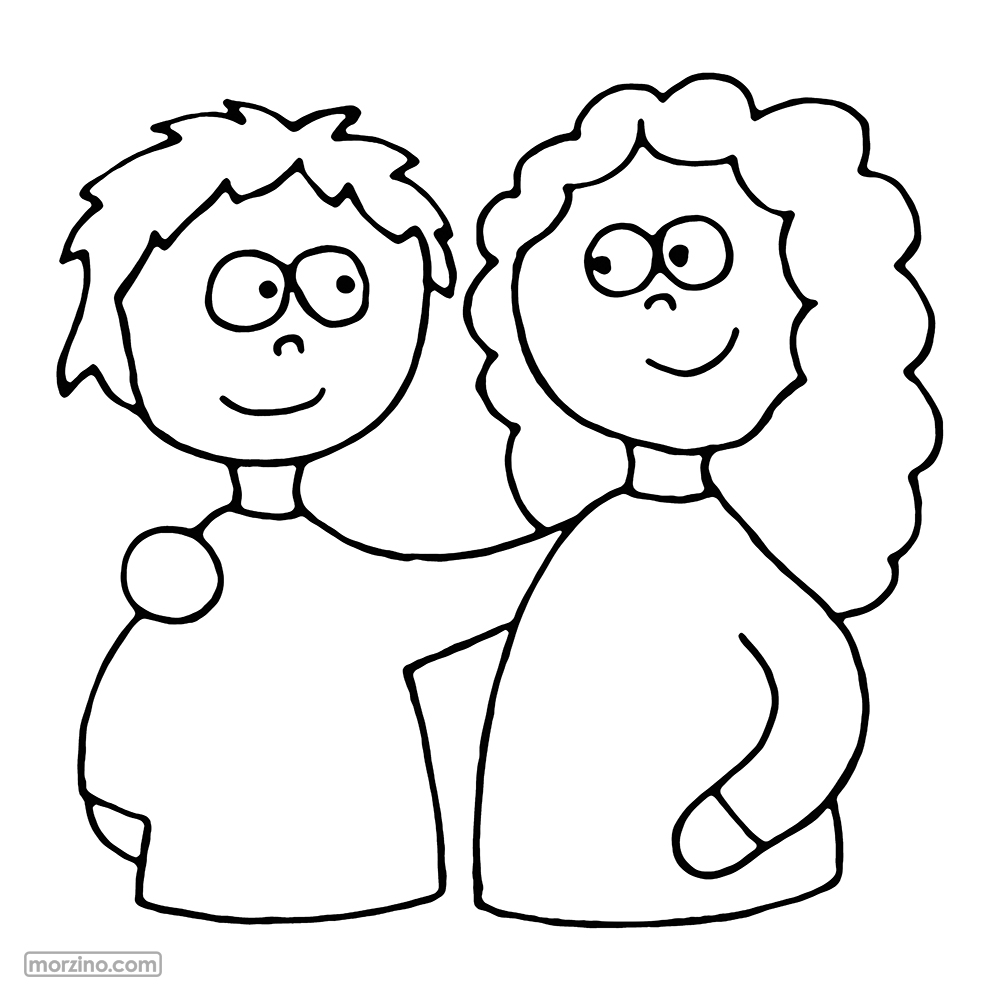 Ausmalbild: Freunde