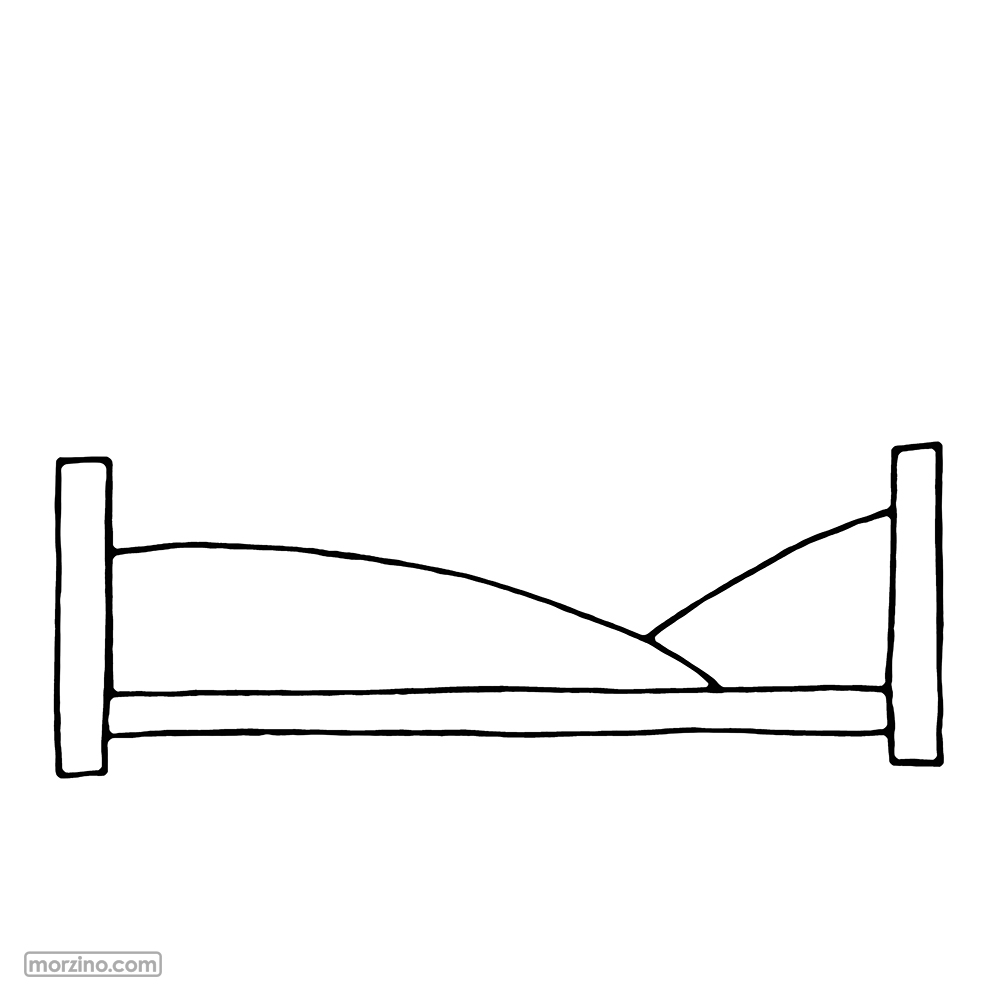 Ausmalbild: Bett