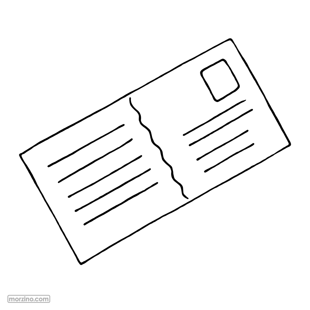 Ausmalbild: Postkarte