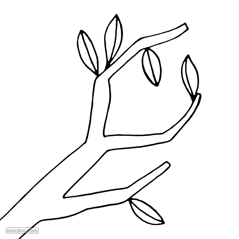 Ausmalbild: Blätter