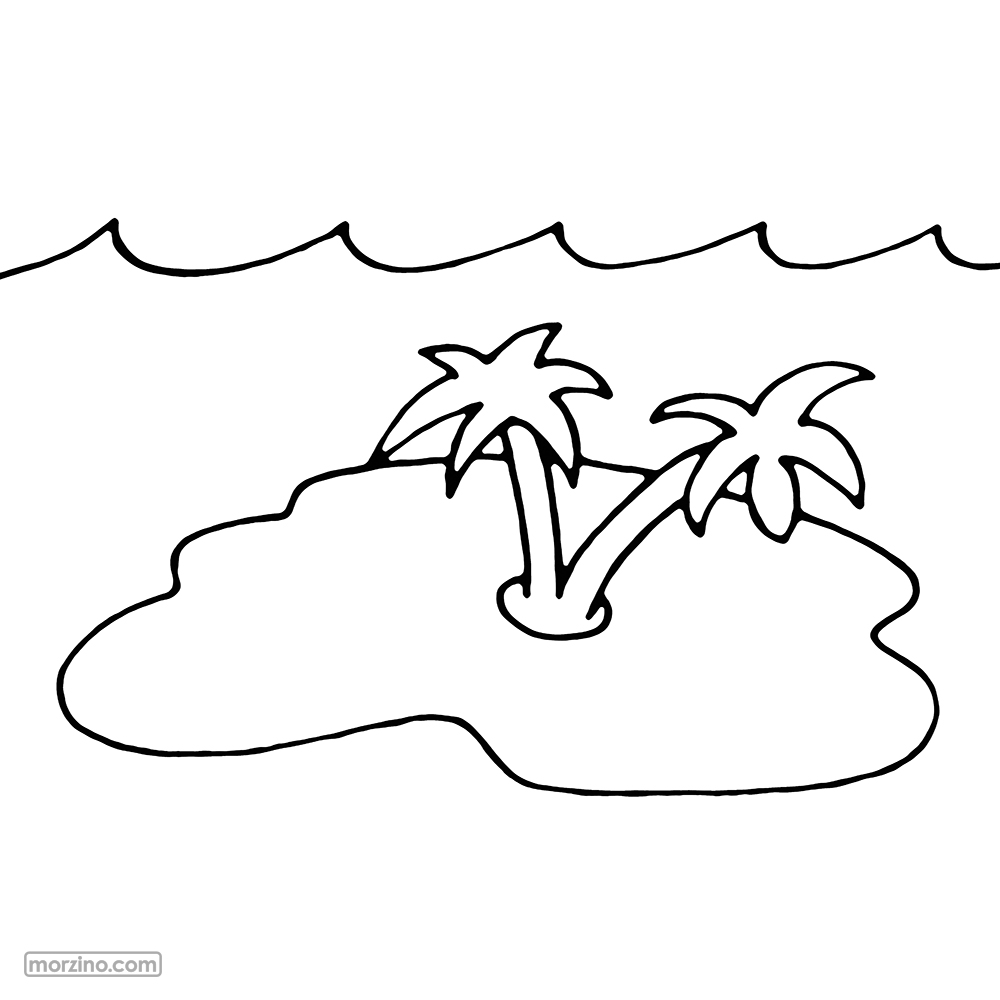 Ausmalbild: Insel