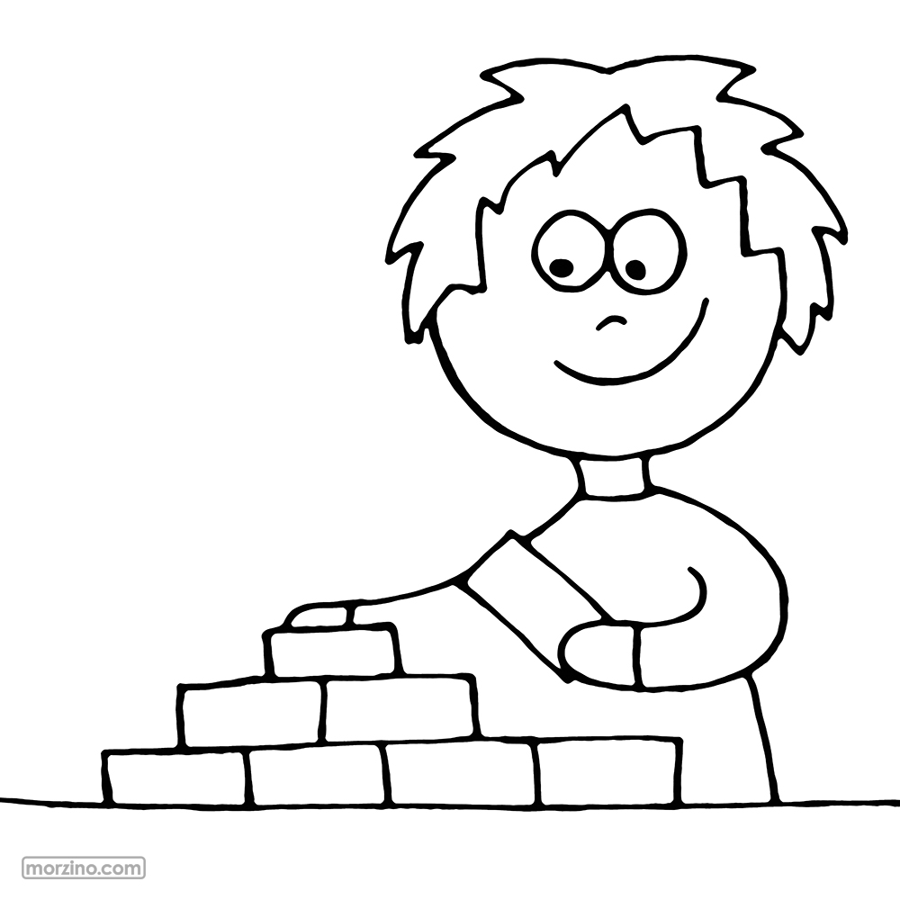 Ausmalbild: Ich baue