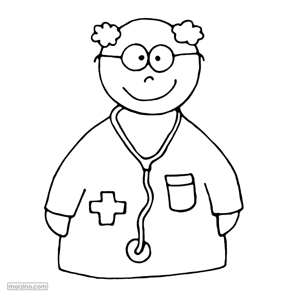 Ausmalbild: Arzt