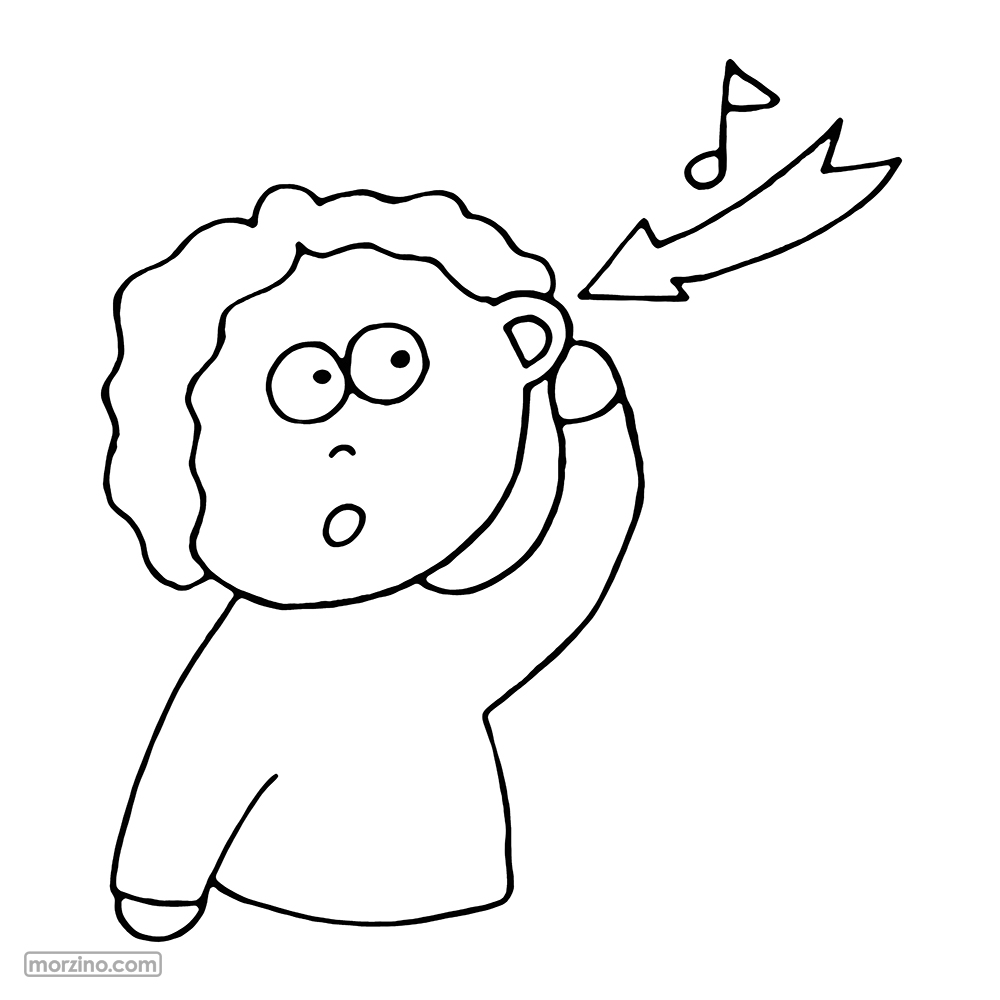 Ausmalbild: Ich höre