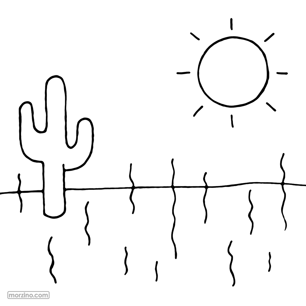 Ausmalbild: Kaktus