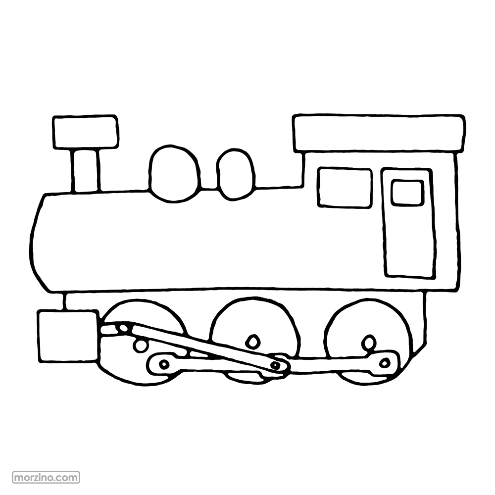 Ausmalbild: Lokomotive