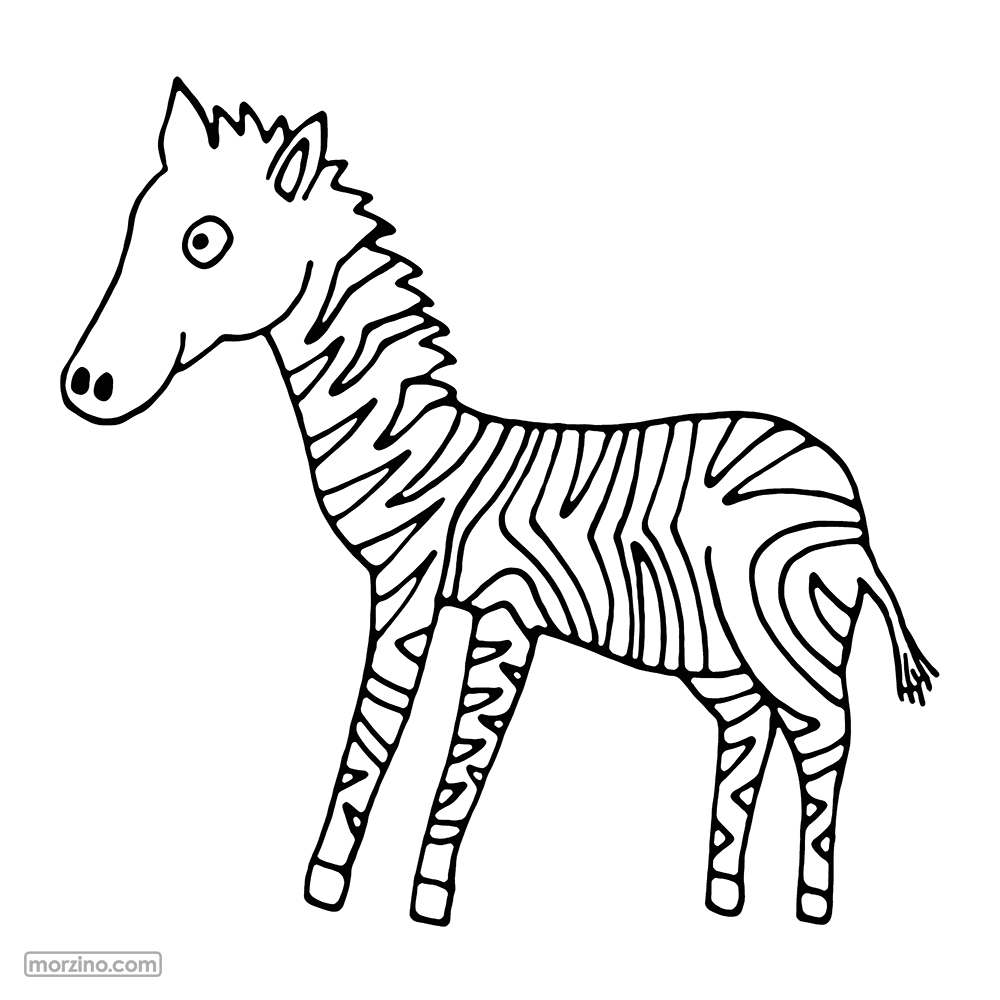 Ausmalbild: Zebra