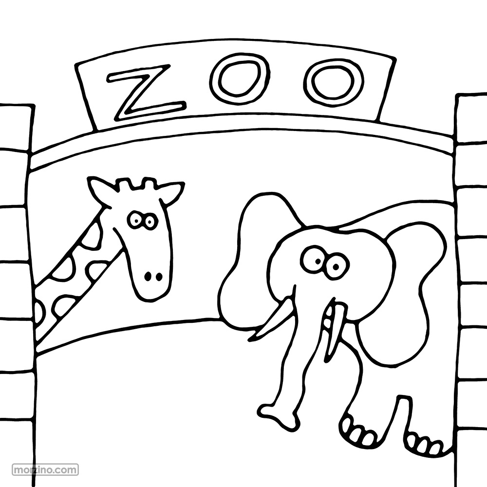 Ausmalbild: Zoo