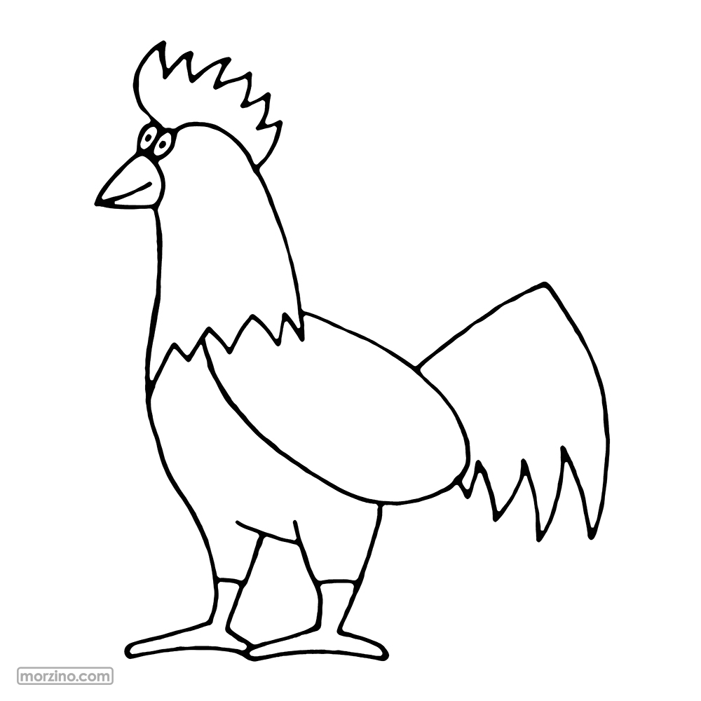 Ausmalbild: Hahn