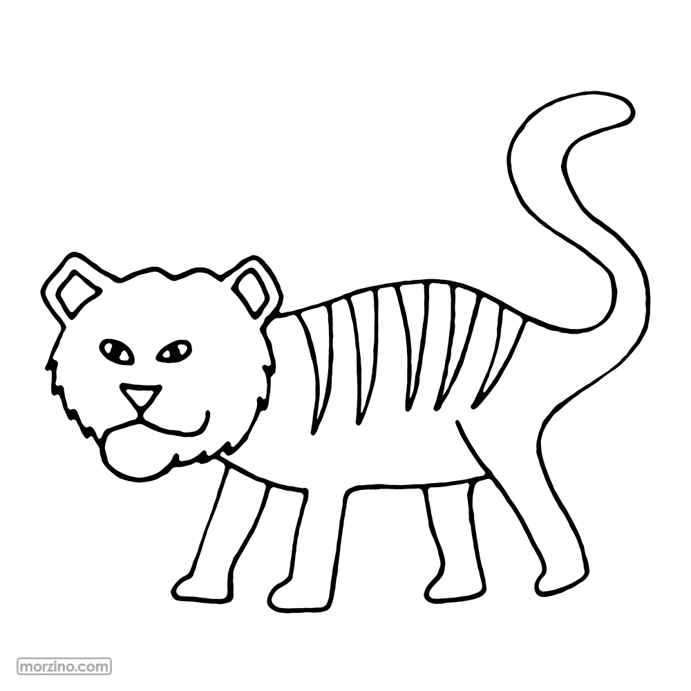 Ausmalbild: Tiger
