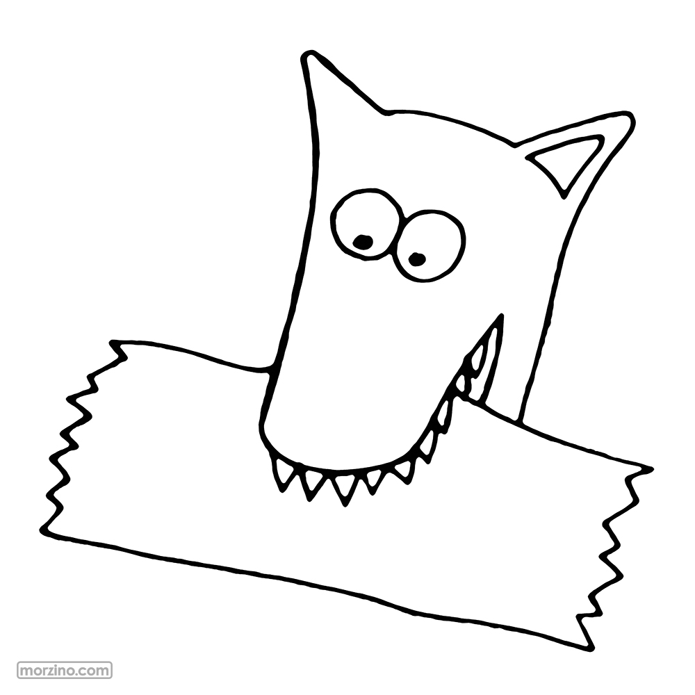 Ausmalbild: Ich beiße