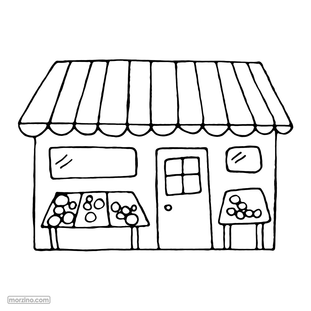 Ausmalbild: Laden
