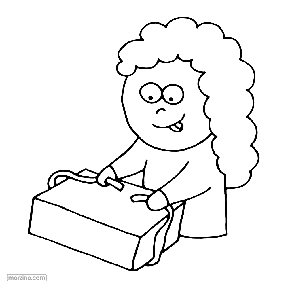 Ausmalbild: Ich packe ein