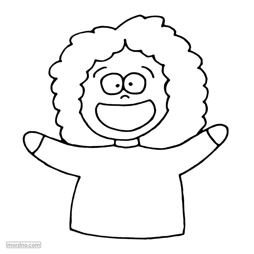 Ausmalbild: Glücklich