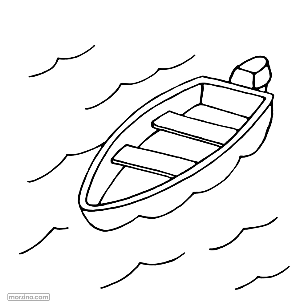 Ausmalbild: Boot
