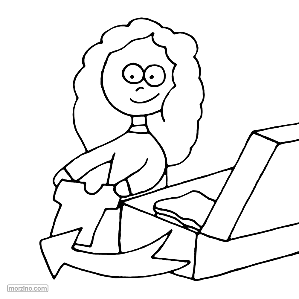 Ausmalbild: Ich packe aus