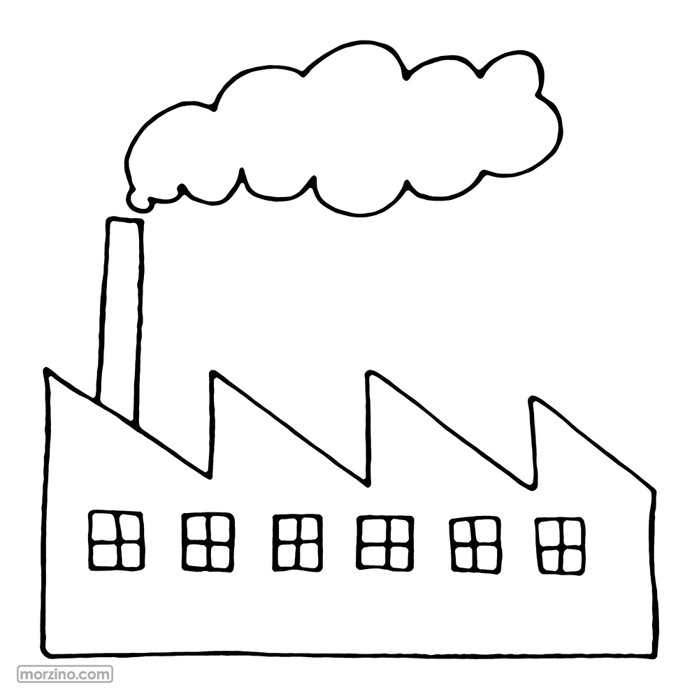 Ausmalbild: Fabrik