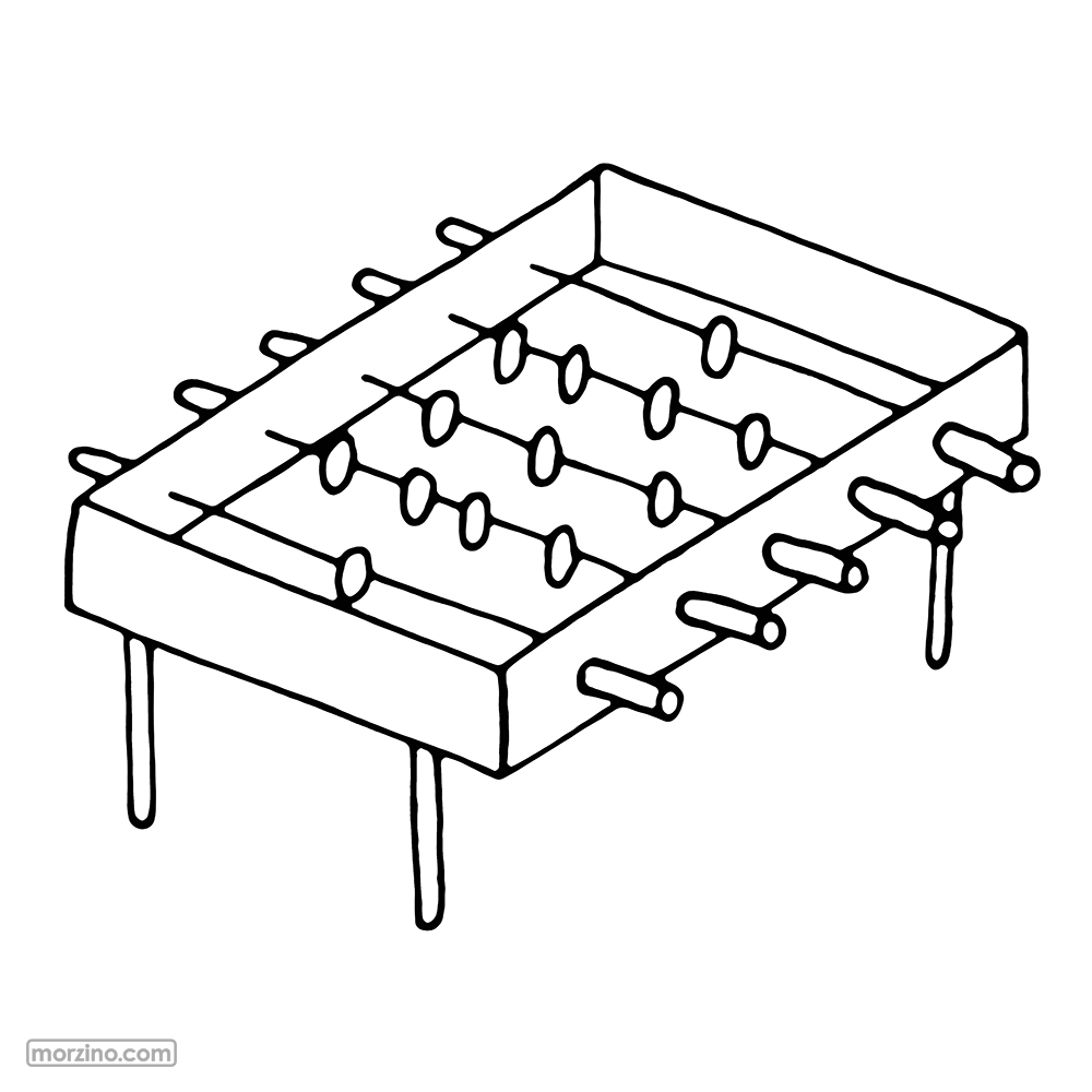 Ausmalbild: Tischkicker
