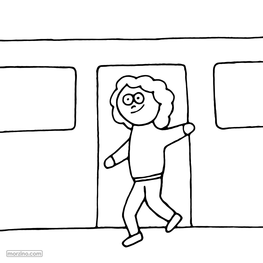 Ausmalbild: Ich steige aus