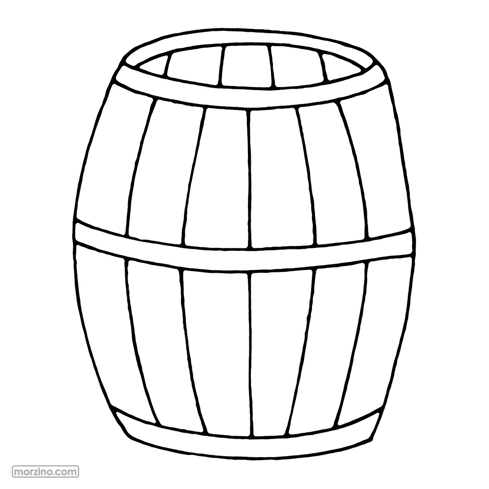 Ausmalbild: Holzfass