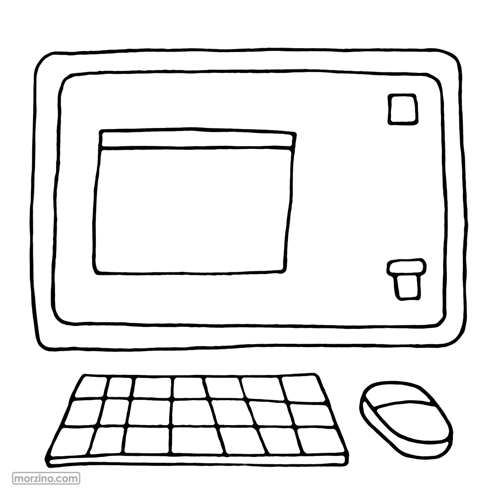 Ausmalbild: Computer