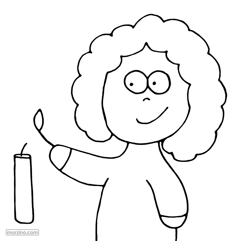 Ausmalbild: Ich zünde an