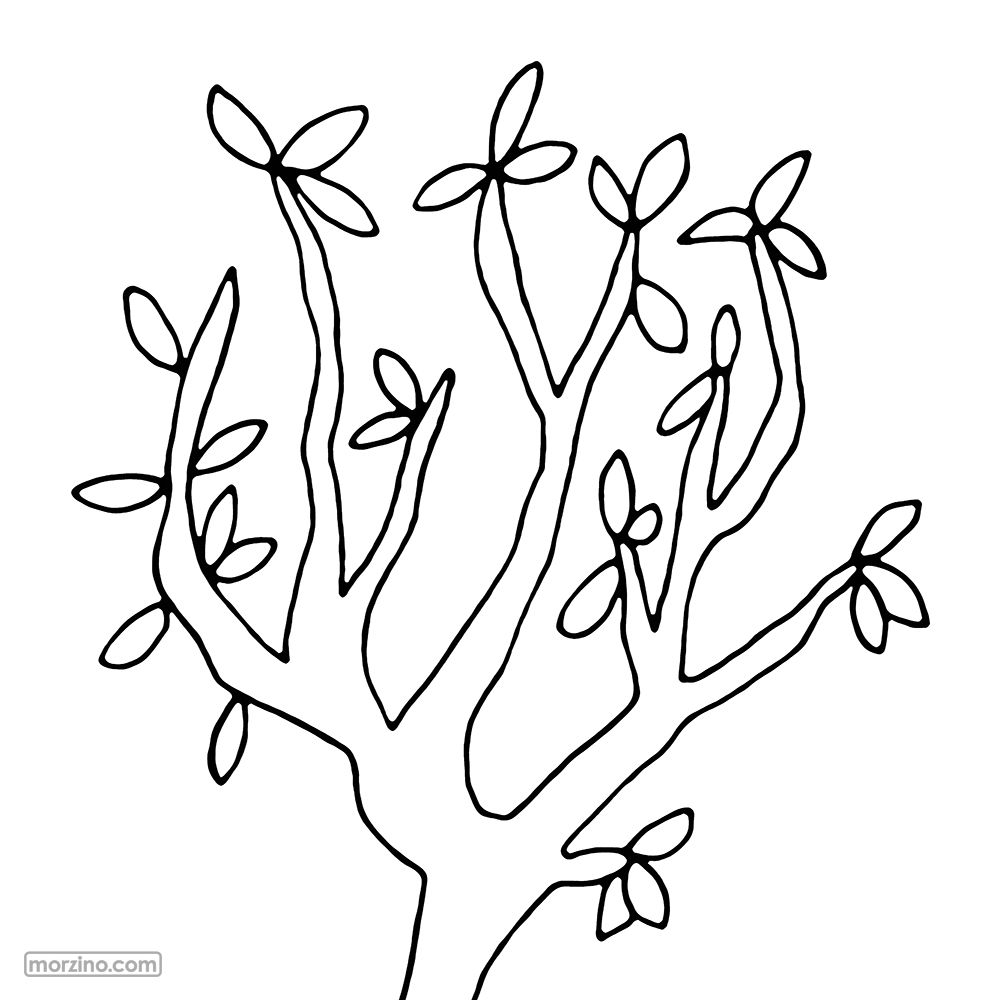Ausmalbild: Blätter