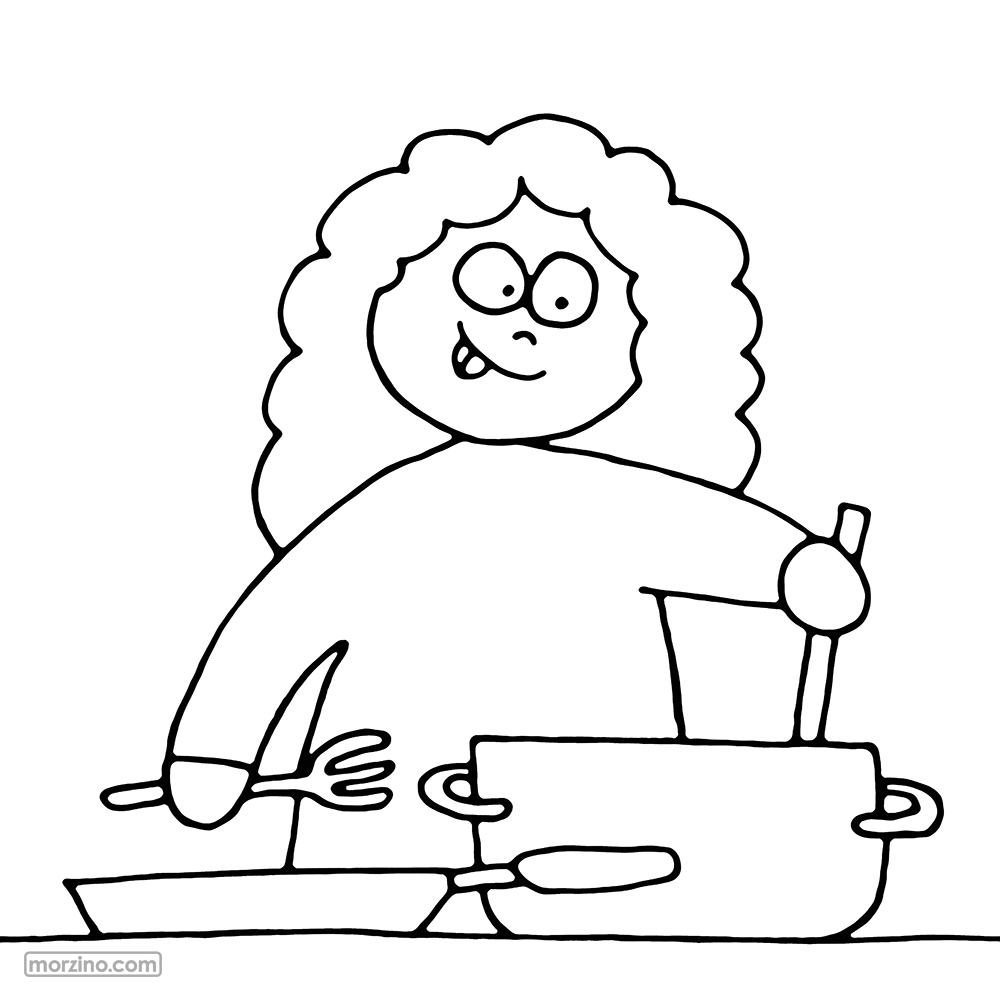 Ausmalbild: Kochtopf