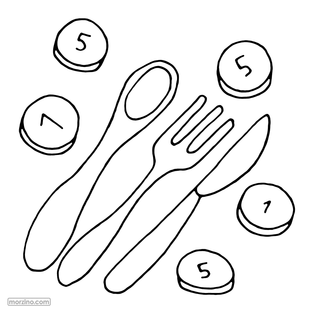Ausmalbild: Löffel