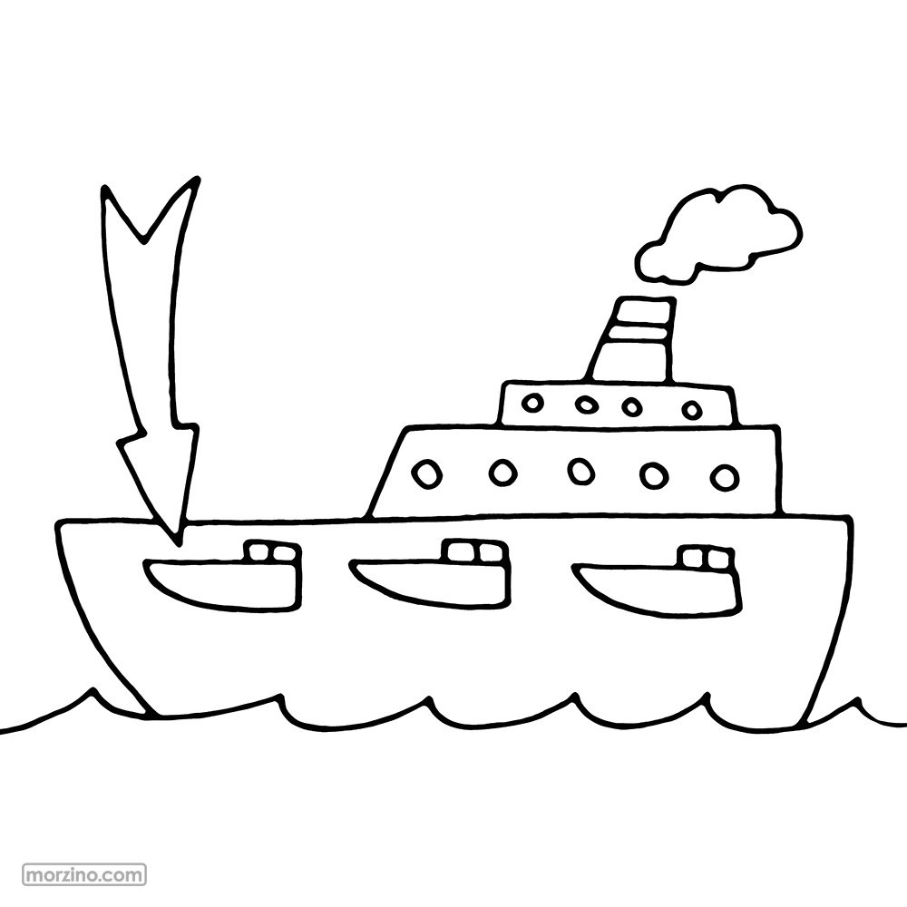 Ausmalbild: Rettungsboot