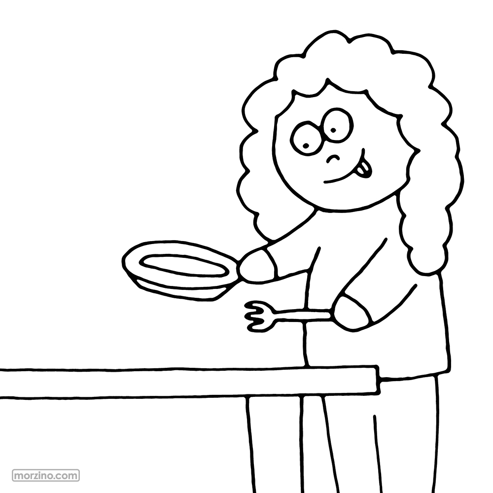 Ausmalbild: Ich decke den Tisch