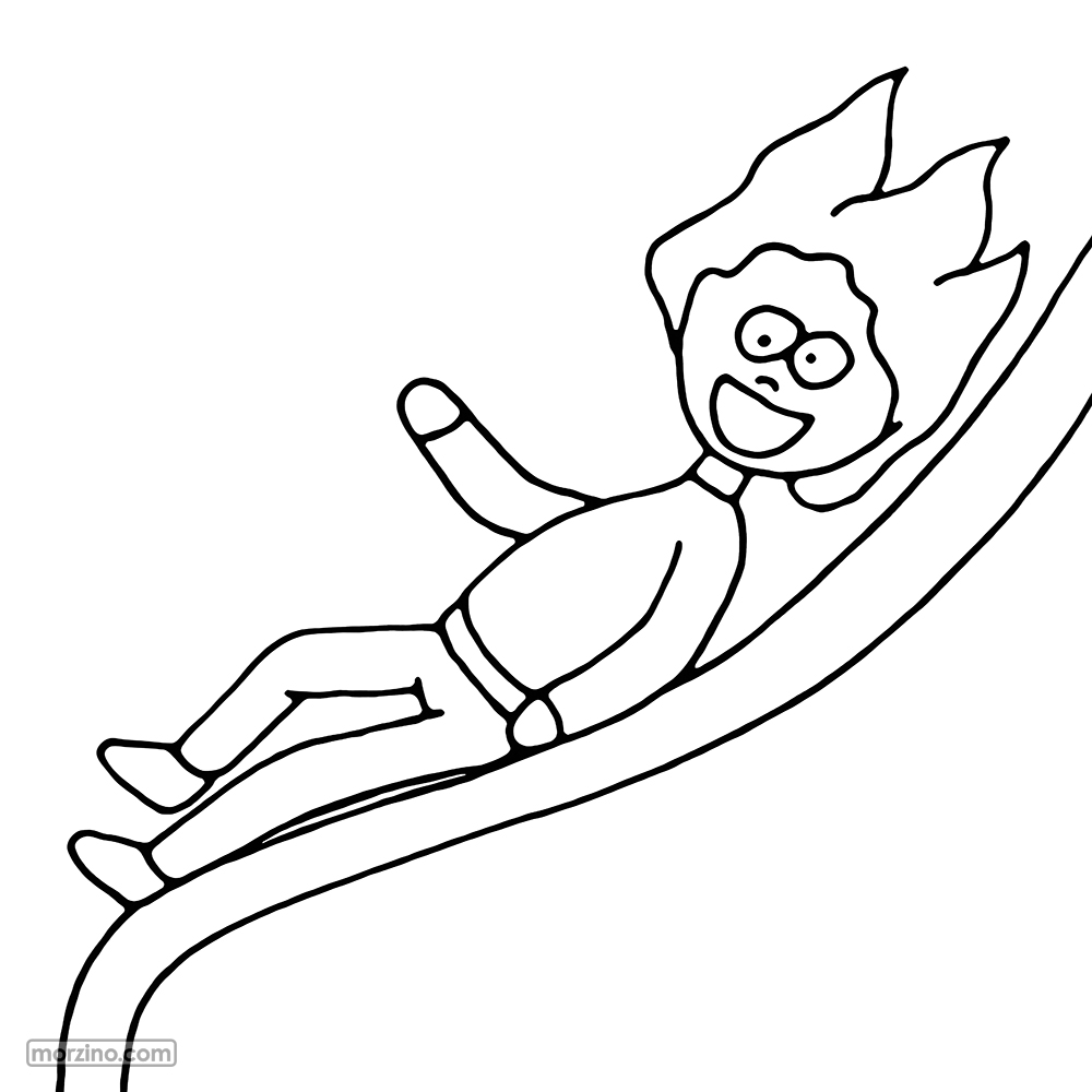 Ausmalbild: Ich rutsche