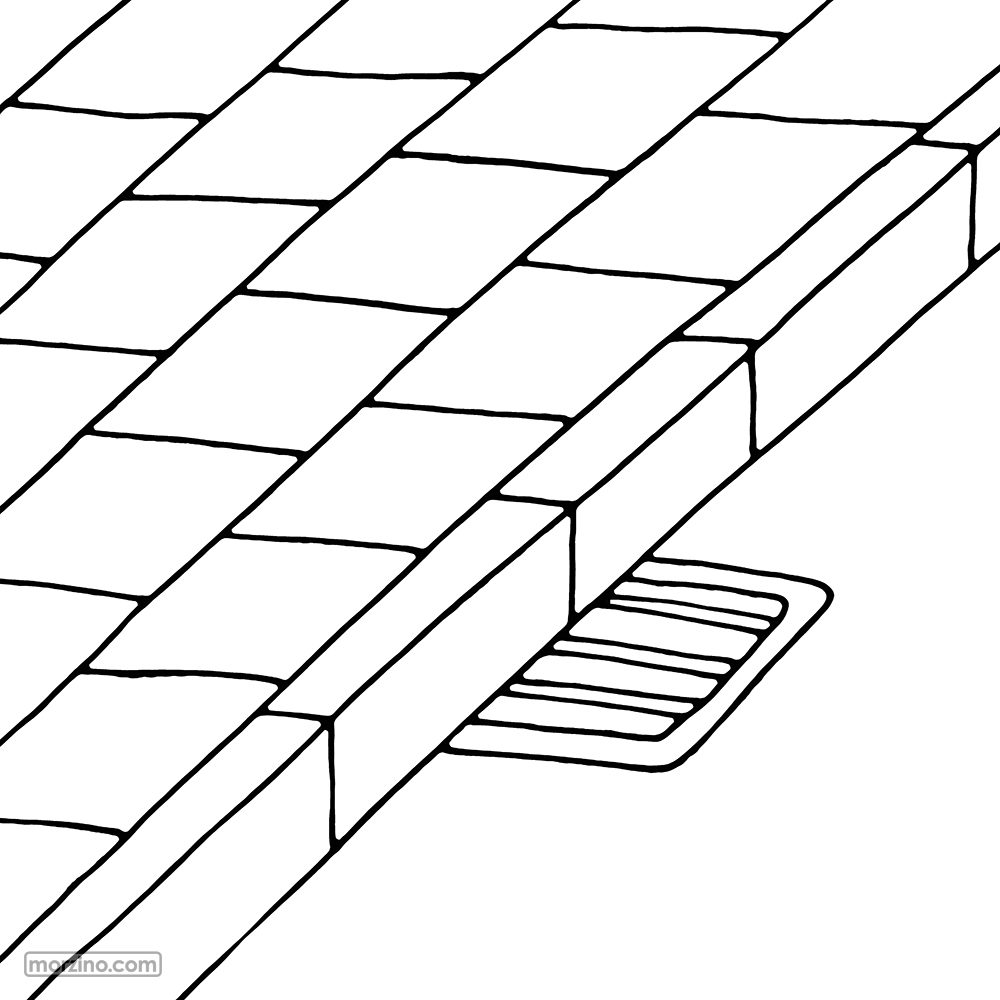 Ausmalbild: Straßenablauf