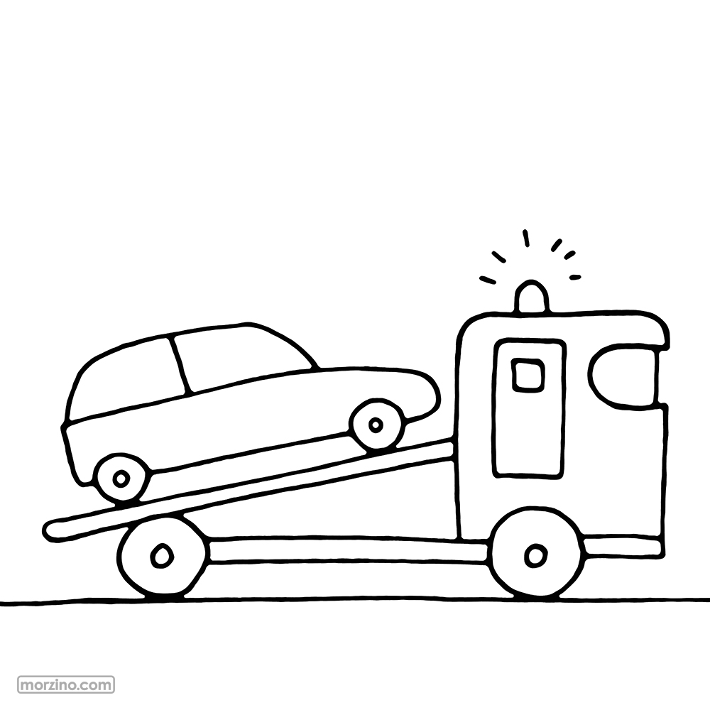 Ausmalbild: Abschleppwagen