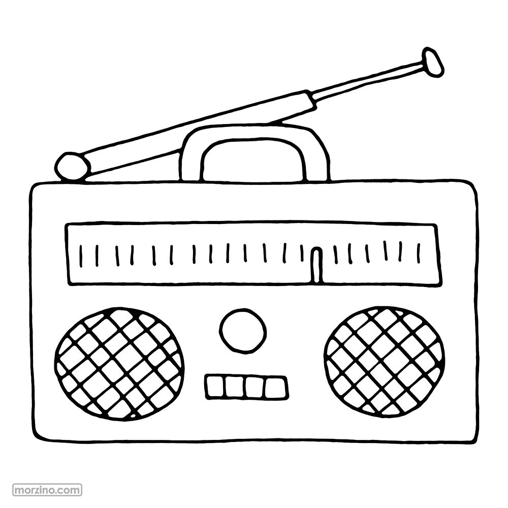 Ausmalbild: Lautsprecher